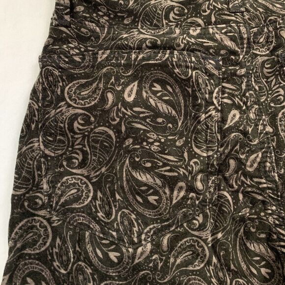 AG For Anthropologie Stevie High Rise Ankle Velvet Pants Paisley Black Size 24 - Picture 14 of 15
